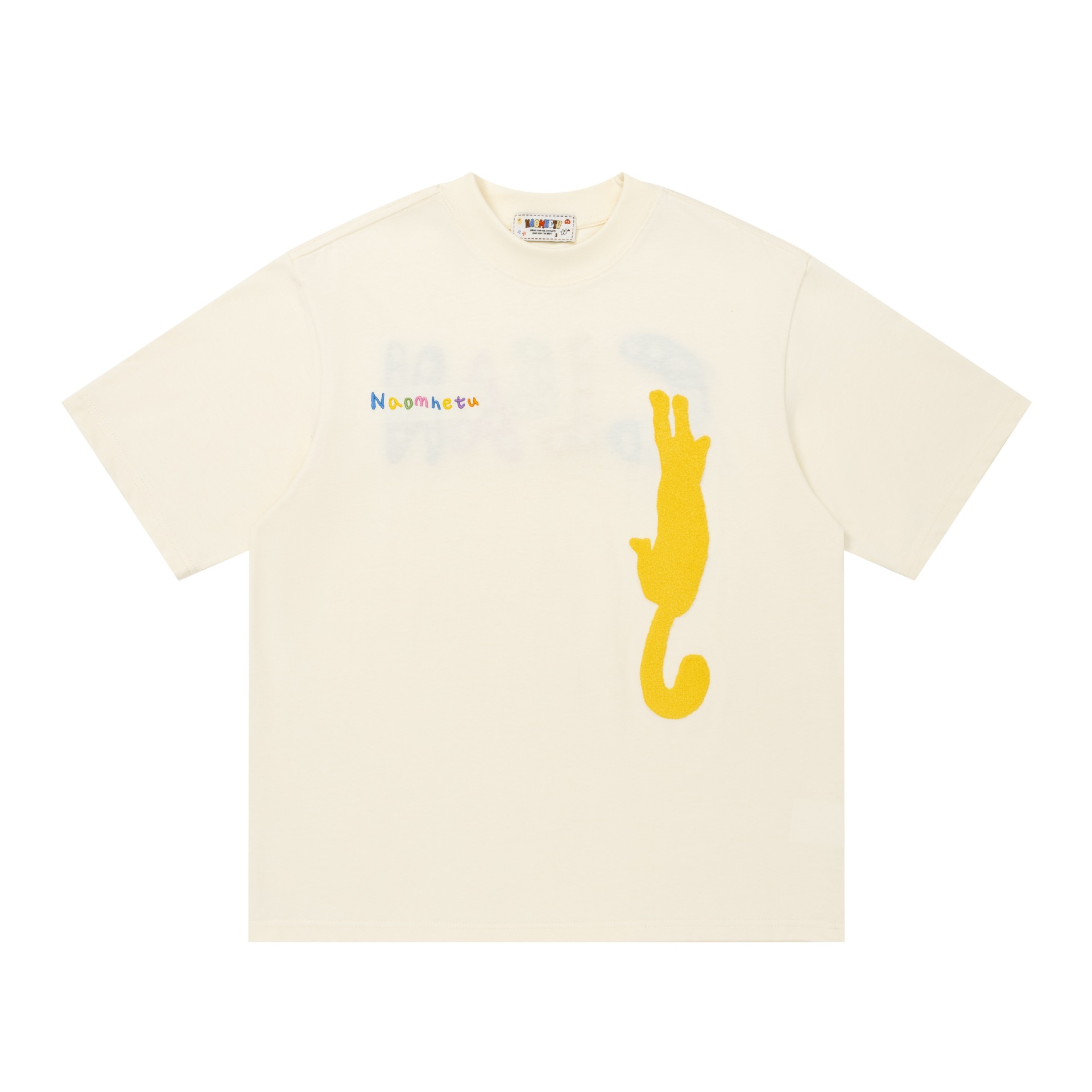 Camiseta con silueta invertida de gato manga corta — imagen 1