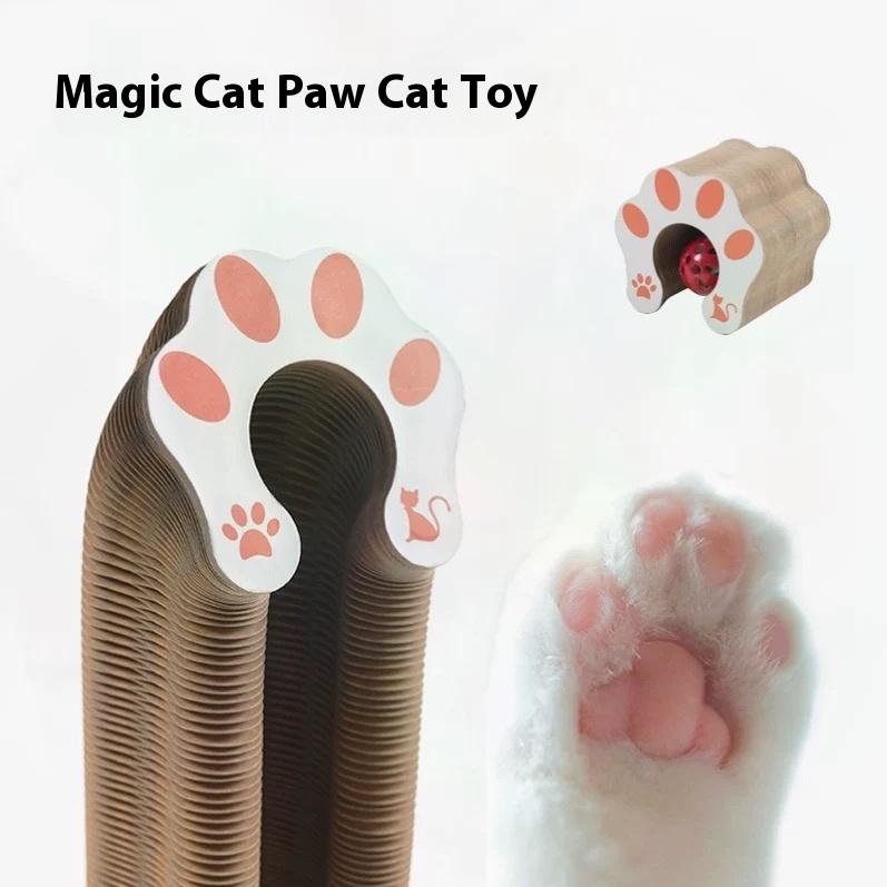 Poste de Rastrillado para Gatos Unico Pieza, Diseño Plegable Accordion, Grano Madera, Anti-arrugas, Resistente al Desgaste, Juguetes Interactivos para Gatos — imagen 2
