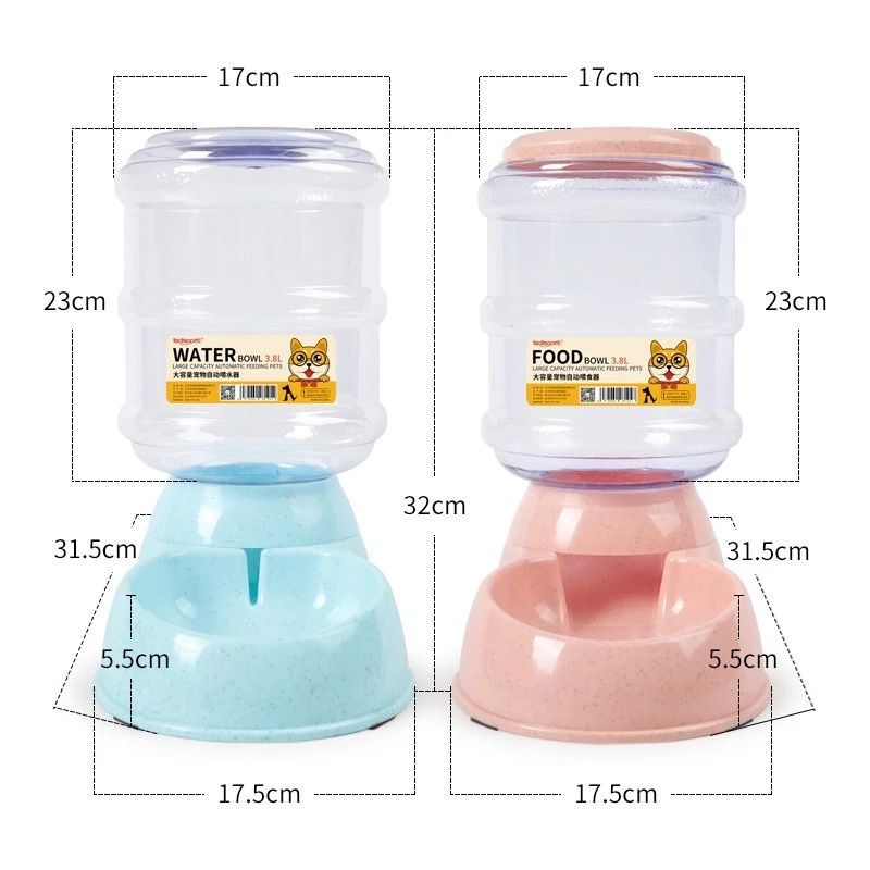 Alimentador Automático de Paja de Trigo Grande Capacidad 3.8L para Mascotas Comida y Agua — imagen 6