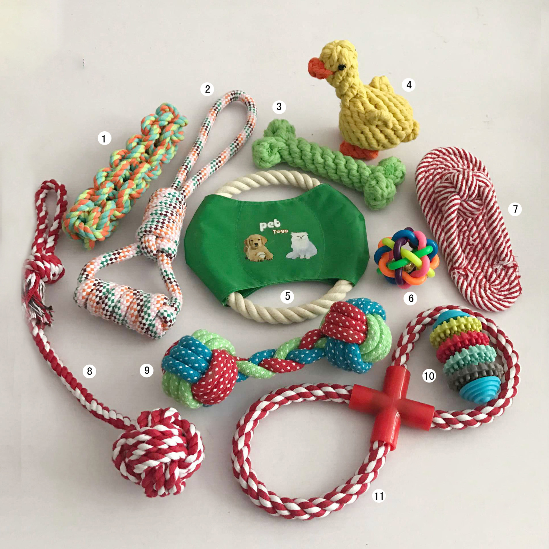 Conjunto de Juguetes para Perros - Mordedor de Cuerda de Algodón — imagen 1