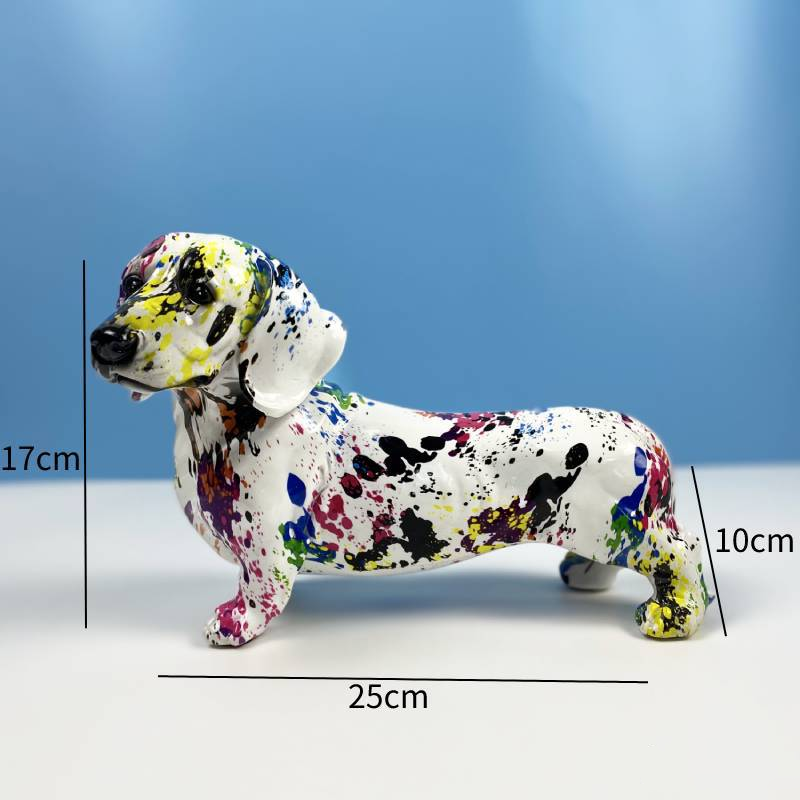 Ornamentos de resina para perros salchicha minimalistas — imagen 3