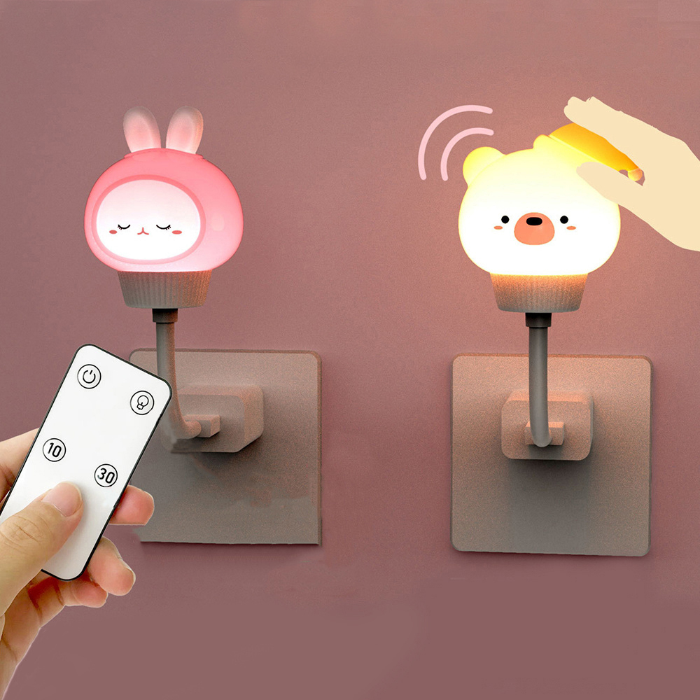 USB Bear, Rabbit, Kitten, Duckling, Children's Room, Dormitory, Breastfeeding And Feeding, Remote Control Night Light — image 1