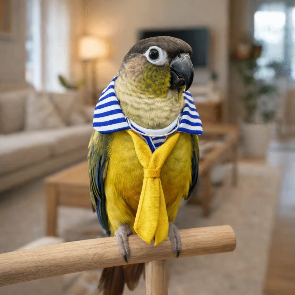 Cute Adjustable Parrot Necktie Lightweight Decorative Pet Bird Tie Striped Parrot Collar Pet Decoration — image 1