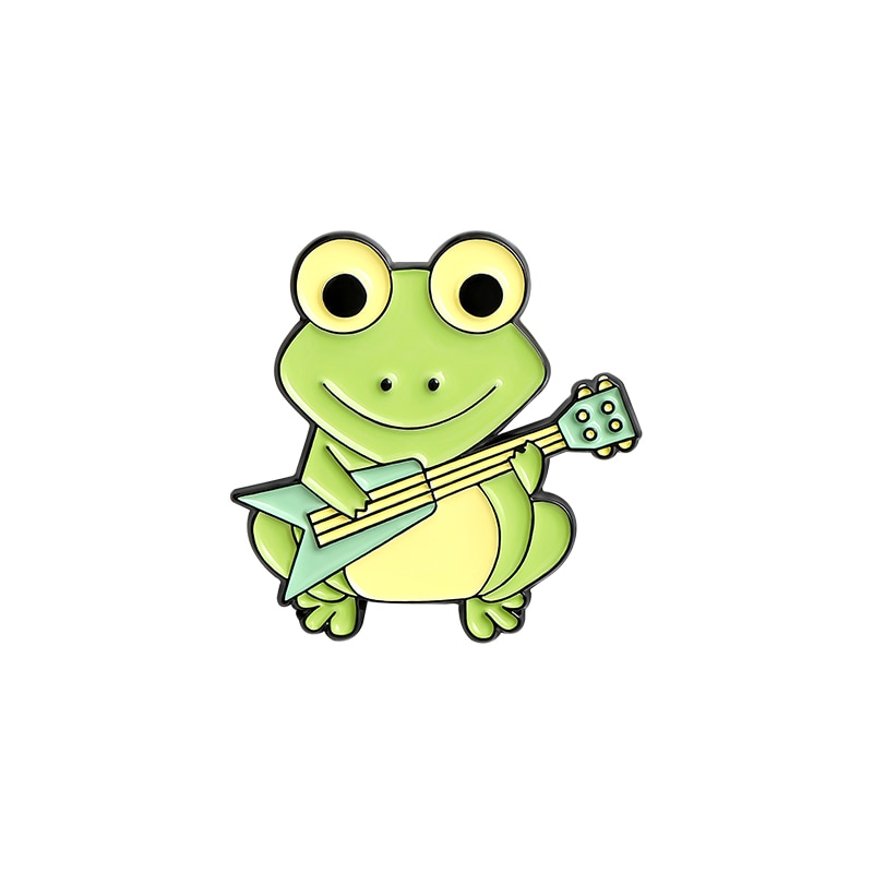 Quack Enamel Pin Custom Frog Lotus Leaf Brooches Bag Lapel Pin Cartoon Animal Badge Jewelry Gift for Kids Friends — image 8