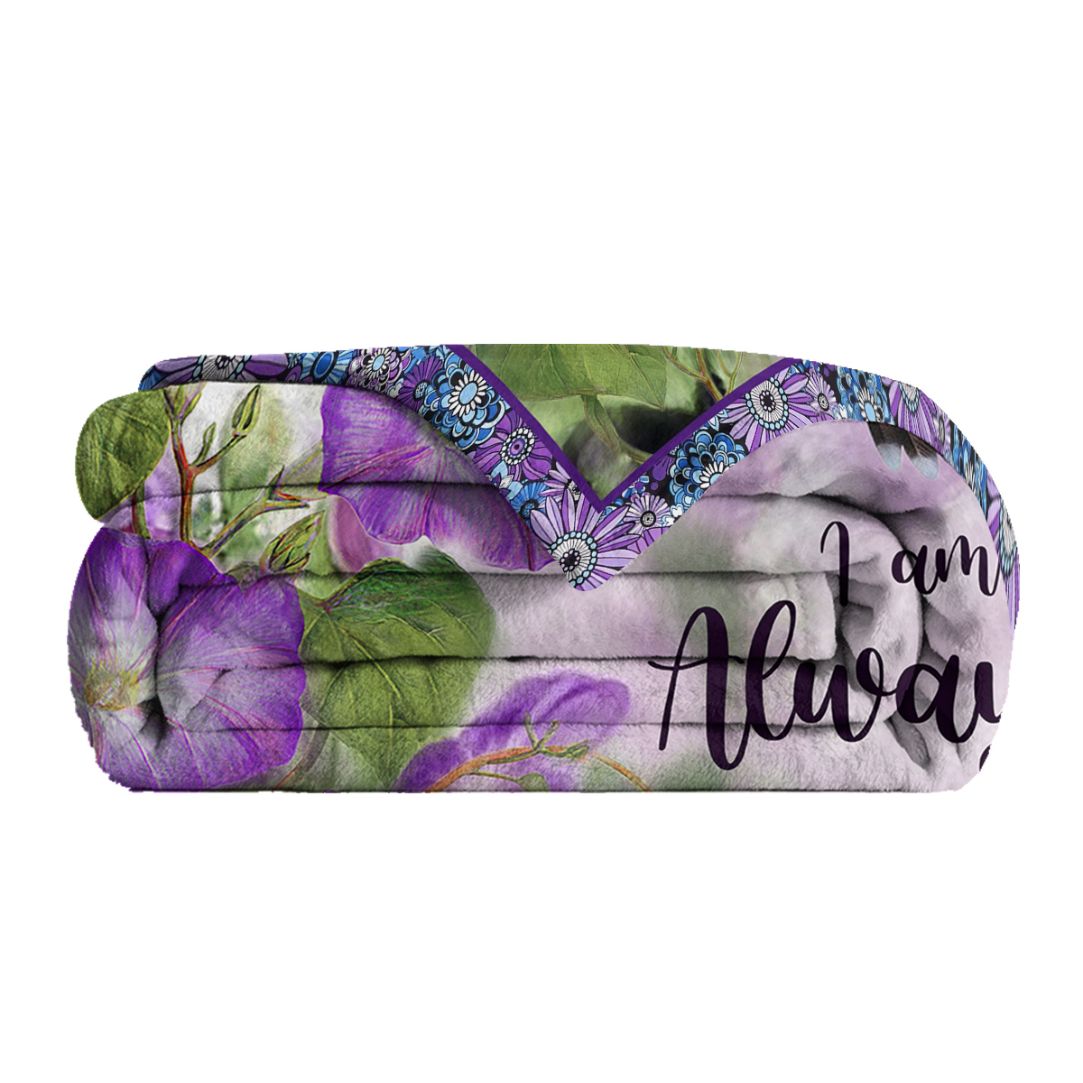 Manta de Felpa con Flor de Mañana Púrpura y Hummingbird, Muy Cómoda y Caliente para Tumbones, Cama, Camping y Uso Versátil en Diferentes Escenarios — imagen 4