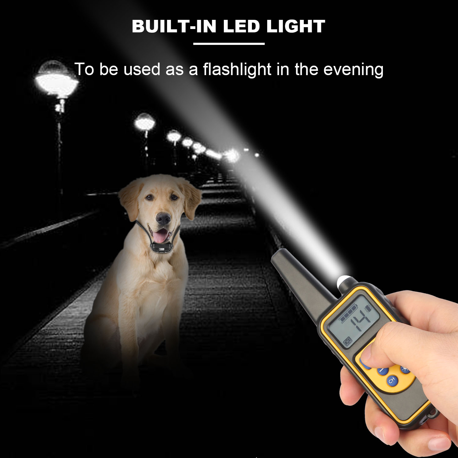 Cinturón de Adiestramiento para Perros con Control Remoto IP67 Resistente a Agua y Polvo Pet Trainer 300mAh Recargable 875 Yardas Control Remoto 4 Modos Niveles Ajustables — imagen 3