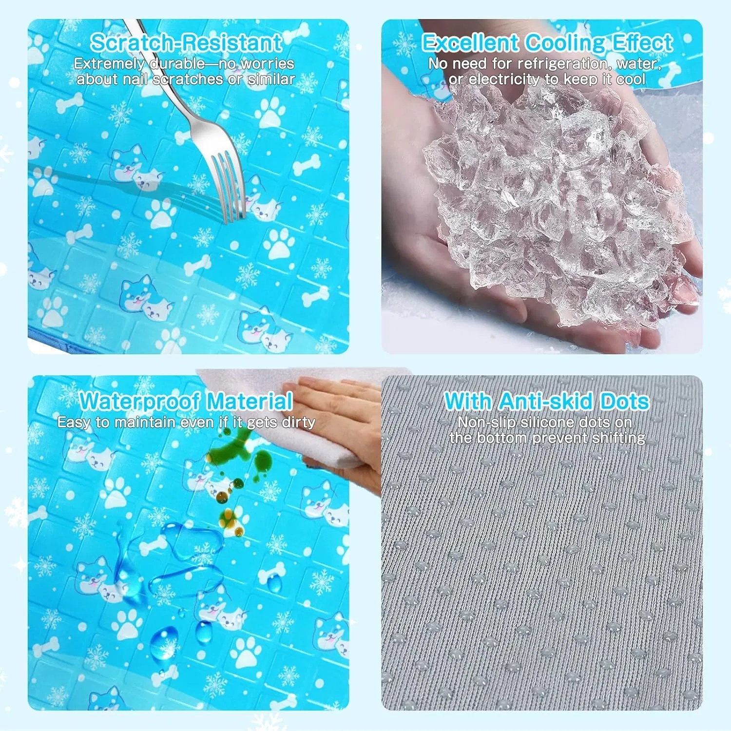 Manta de Enfriamiento para Perros, Colchón de Enfriamiento No Tóxico con Gel Sólido, Manta Auténticamente Enfriante para Caninos, Impermeable y Duradero para Interior y Exterior en Verano — imagen 4