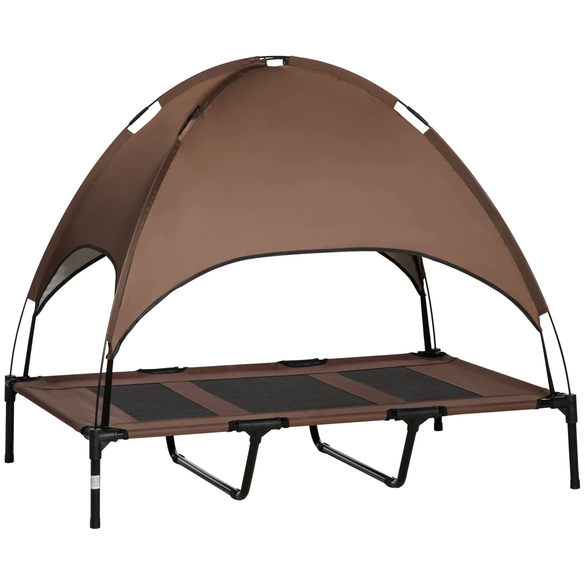 Elevated Dog Bed with Canopy, Portable Raised Dog Cot for XL Sized Dogs, Indoor & Outdoor, 48" x 36" x 43", Coffee — image 1