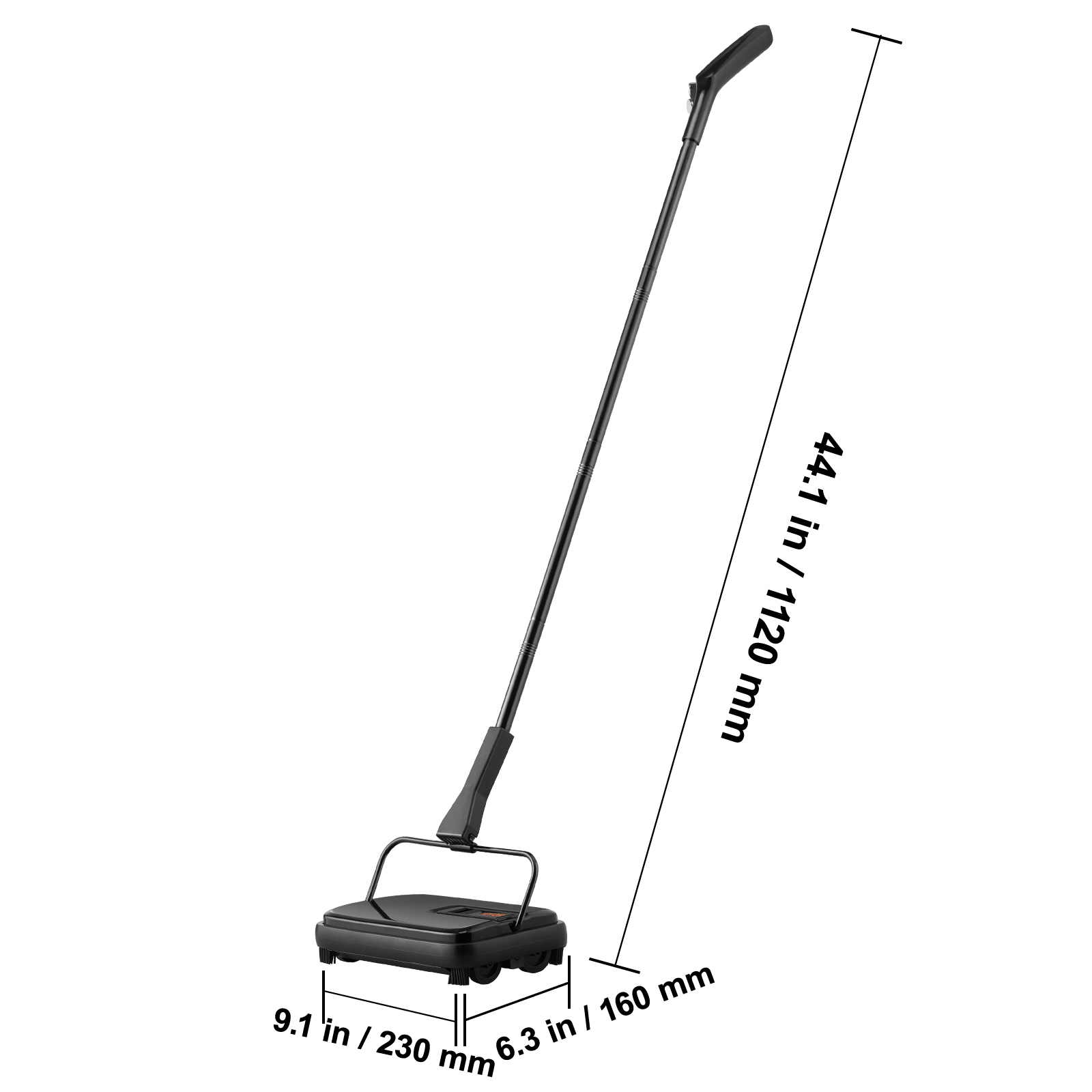 Limpia de alfombras VEVOR, 7.87 pulgadas de trayectoria de limpieza, aspirador manual no eléctrico, capacidad de recipiente de polvo 300 ml con peine para pisos de madera, suelos duros, alfombras y oficinas — imagen 5