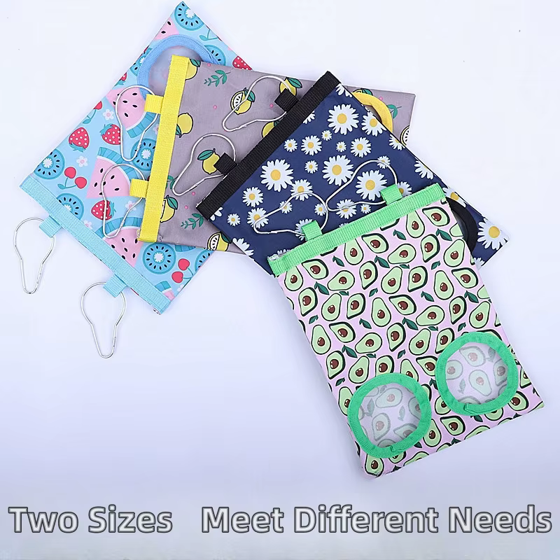 Rabbit Hay Bag 2/3 Holes Hanging Dry Grass Feeder for Guinea Pig Bunny Chinchillas Rats Small Animal Food Storage Bag — image 3