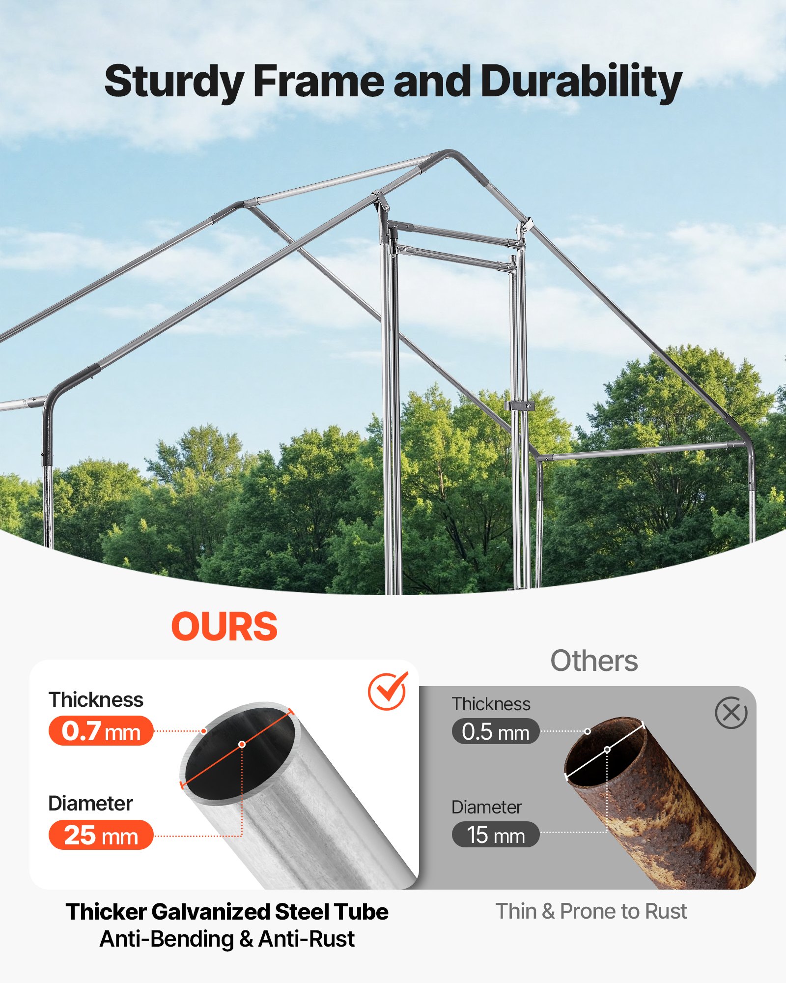 Large Metal Chicken Coop, 9.8 X 3.3 X 6.6 Ft, Walk-in Chicken Run House With Waterproof Cover & Sturdy Frame, Spire Roof Poultry Cage Duck Pen For Rabbit Hen Goose Outdoor Backyard Farm Use — imagen 4
