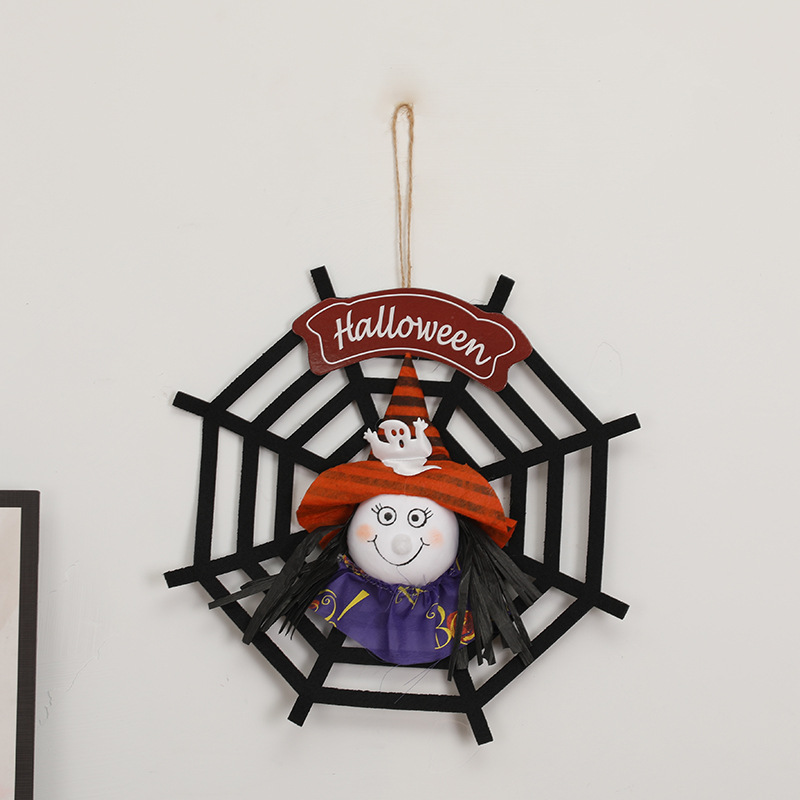 Halloween Decorative Hanging Ornament Non-Woven Fabric Decoration for Bar and KTV Scene Setup, Pumpkin Spider Web Door Hanging Ornament — image 5