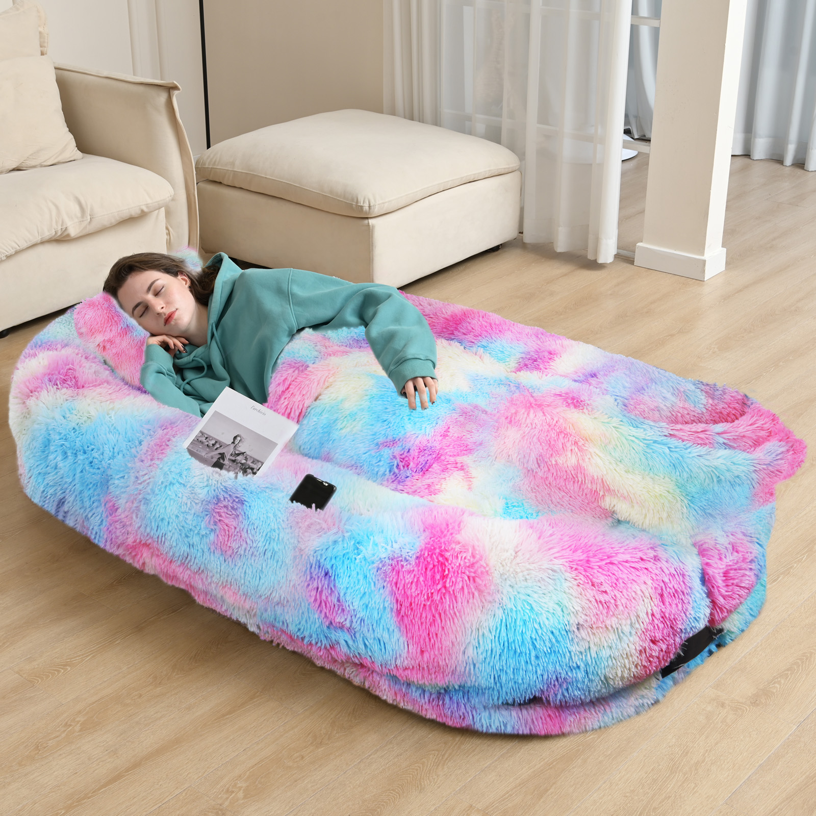 Cama para Adultos y Mascotas de Gran Tamaño: Colchón de Felpa Sofocreado con Soporte Ortopédico — imagen 8