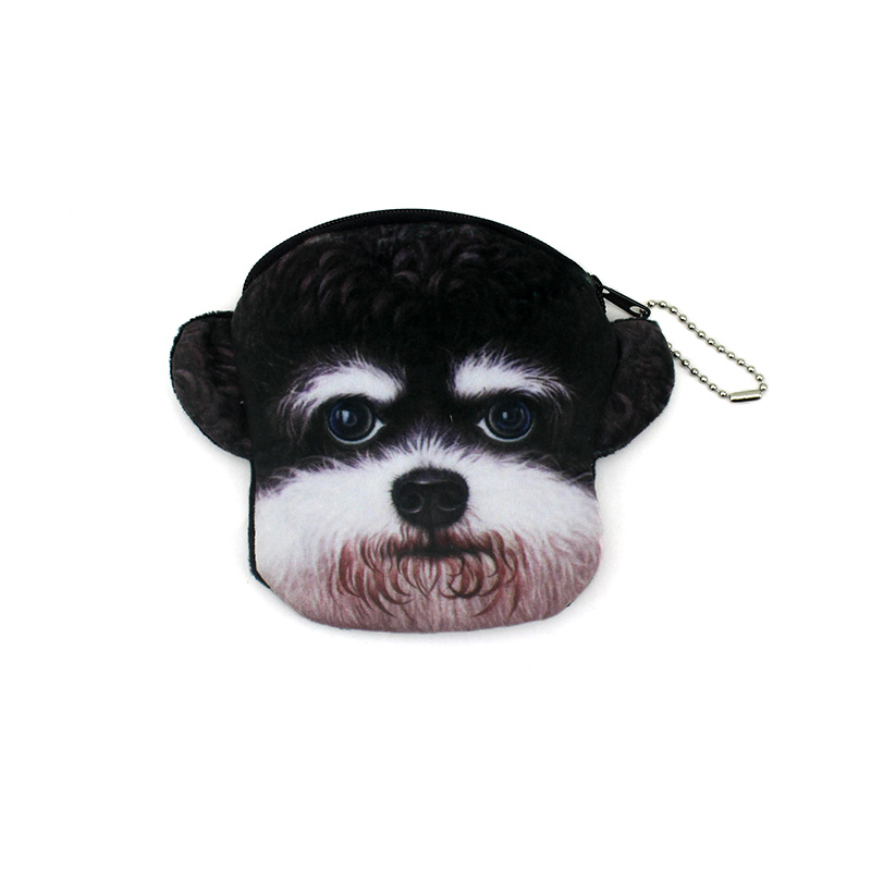 Novedosa Bolsa de Monedas con Animales 3D de Gato y Perro con Cierre de Corcheta - Estilo Kawaii para Niños y Mujeres — imagen 3