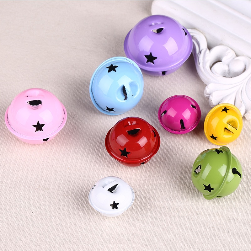 20pcs big Colorful Iron Metal Jingle Bells Christmas Decor Pet Pendant Hanging Christmas Tree Ornaments Key DIY Craft Accessorie — image 4