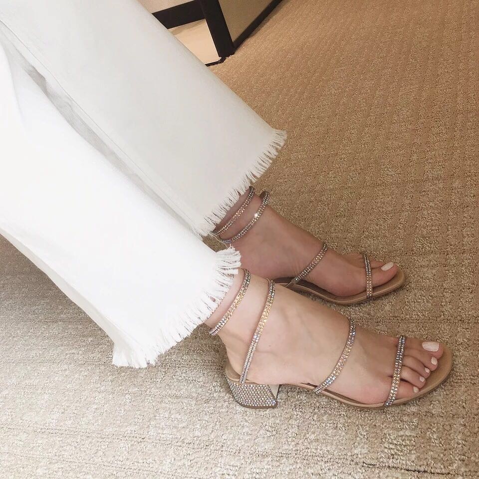 Summer Crystal Gladiator Sandals Women Open Toe Square Heels Sandals Women Fashion Party Dress Snake Strap Shoes — image 4