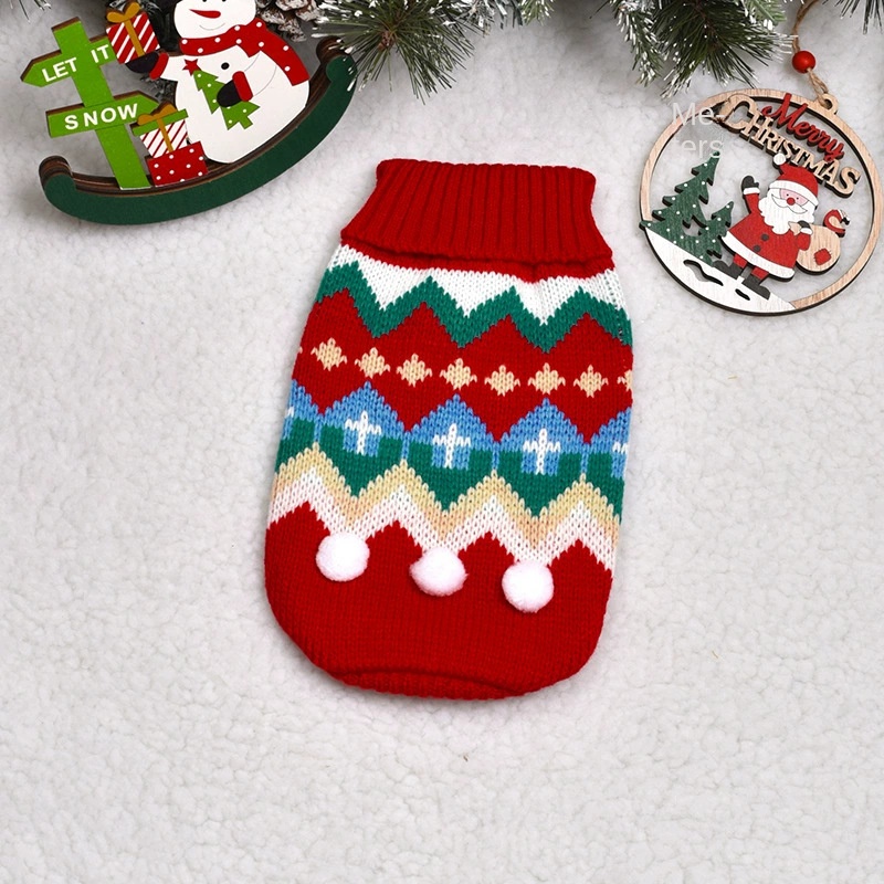 Pet clothes for autumn and winter warm knit Christmas teddy cat sweaters cat and dog clothing — image 7