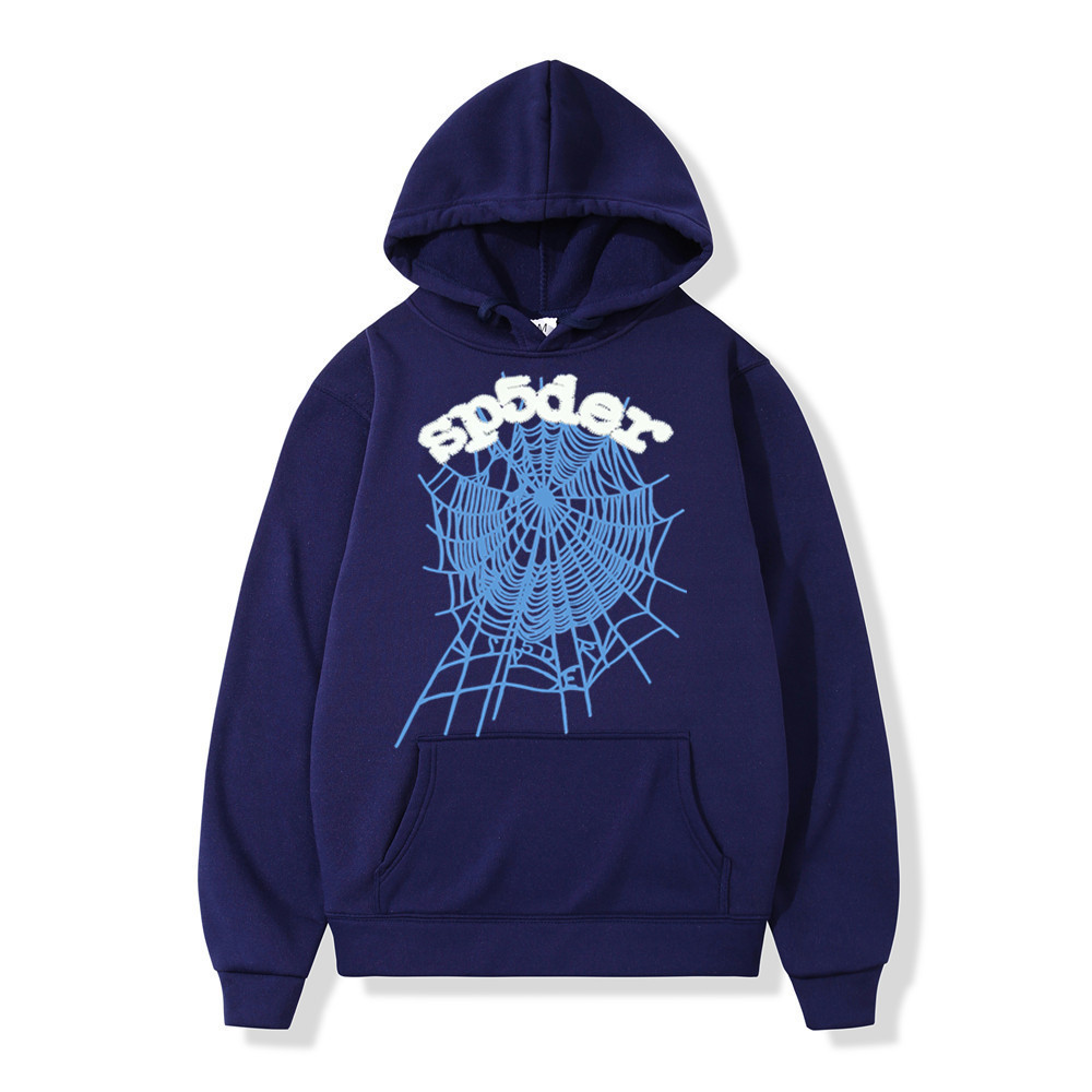 Western Hip Hop Spider Web Long Sleeve Hooded Sweatshirt Unisex — image 15