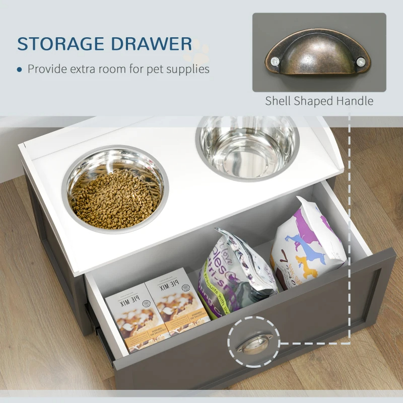 Pet Feeding Station Pet Dish Bowl Set With Storage, 2 Elevated Dog Bowls For Large Sized Dogs, Gray — image 11