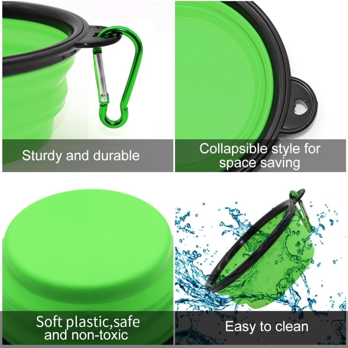 Bolsas de Comida para Perros Colapsables, 2 Piezas - Para Gatos y Perros, Platos Portátiles para Alimentación y Hidratación en Viajes con 2 Corchetes — imagen 7