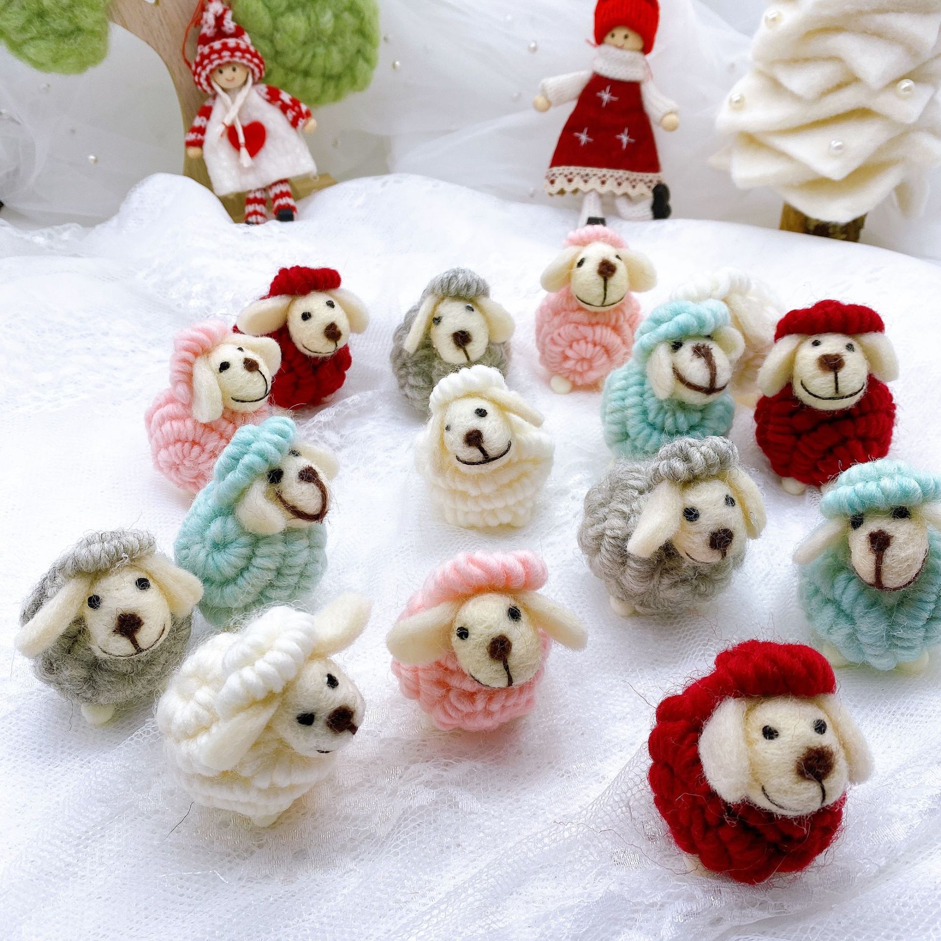 Christmas Wool Felt Lamb Tree Ornament Creative Gift Decoration Accessory — image 1