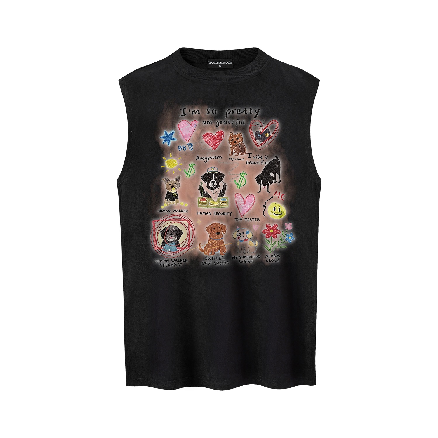 Graffiti dog print vest — image 1