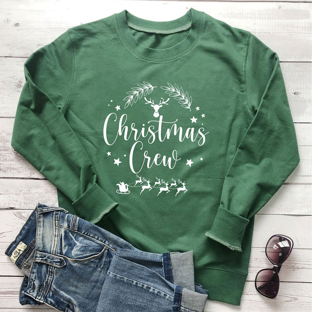 Christmas reindeer print hoodie with letters — image 6