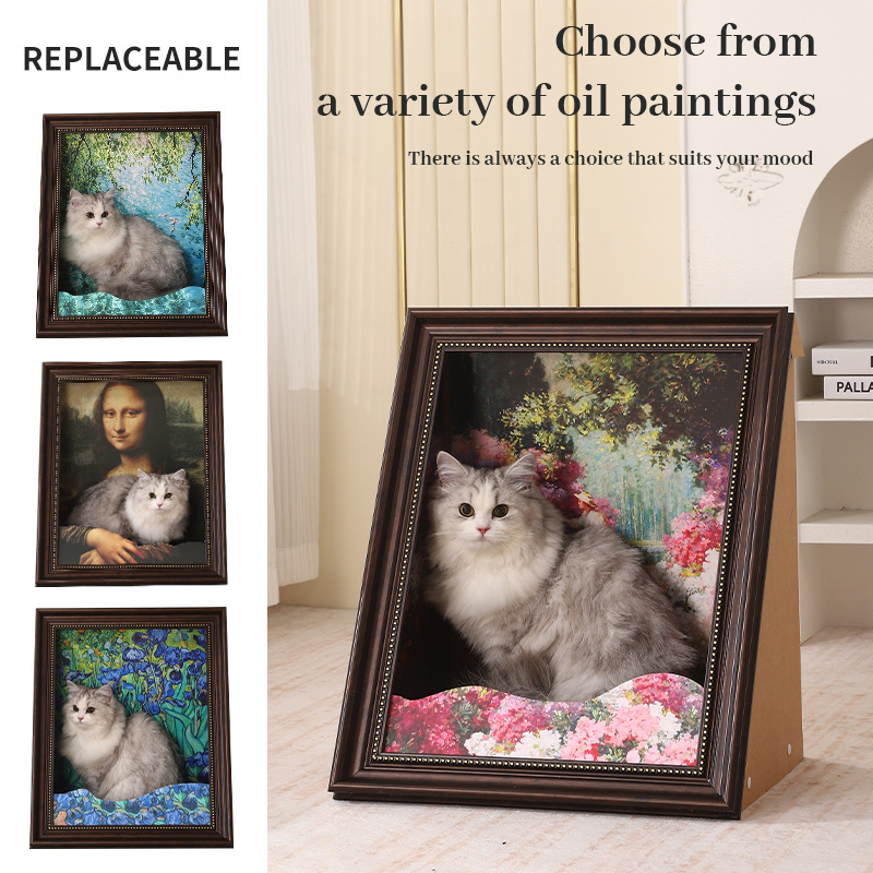 Rascador para Gatos Mona Lisa en 3D con Marco de Pintura al Óleo Removible — imagen 7