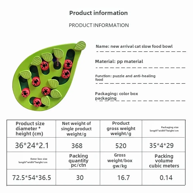 Pet Bowl Cat Slow Feeding Bowl Pet Educational Tool For Cats Amazon New Model Dog Bowl Plastic Material — image 3