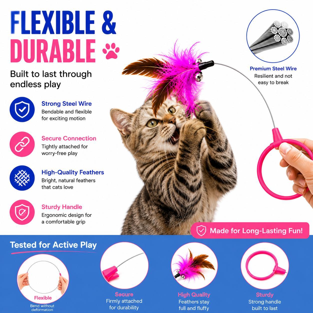 Wearable Cat Feather Collar Toy Interactive Neck-Worn Cat Teaser Automatic Exercise Toy Boosts Pet Activity Levels — image 4