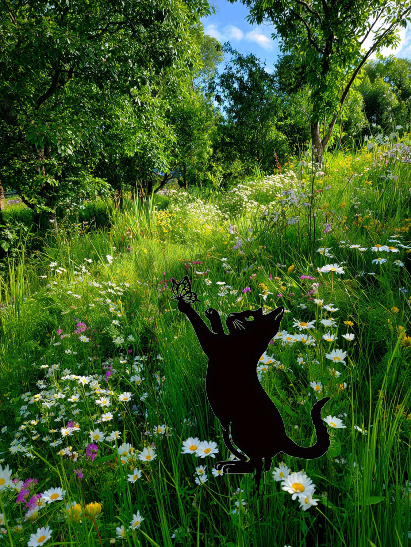 Estacas de Jardín para Gatos - Estatuas Siluetadas Familiares Elegantes y Adorables, Perfectas para el Patio — imagen 2