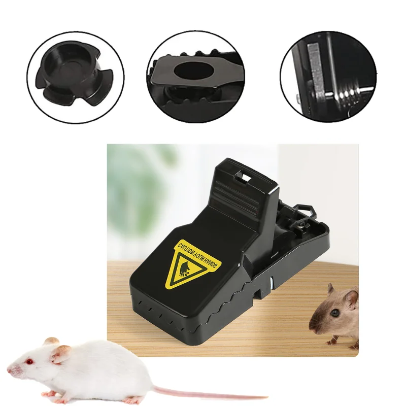 Black Reusable Plastic Mouse Trap Traps Rodent Catcher Home Mousetrap Killer Mouse Snap Traps Rodent Catcher — image 1