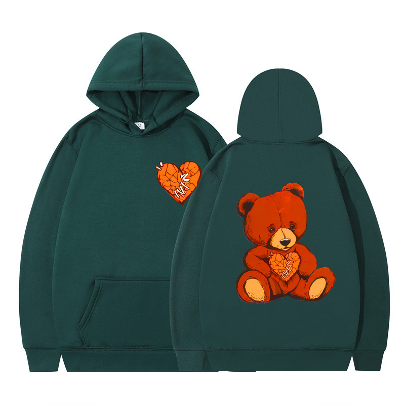 Style Teddy Print Long Sleeve Hooded Sweatshirt — image 13