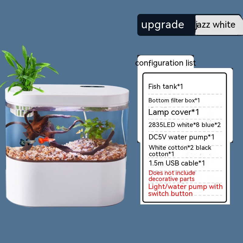 Paisaje ecológico de acuario de escritorio, autocirculación, mini pecera doméstica de cambio de agua reducido — imagen 21