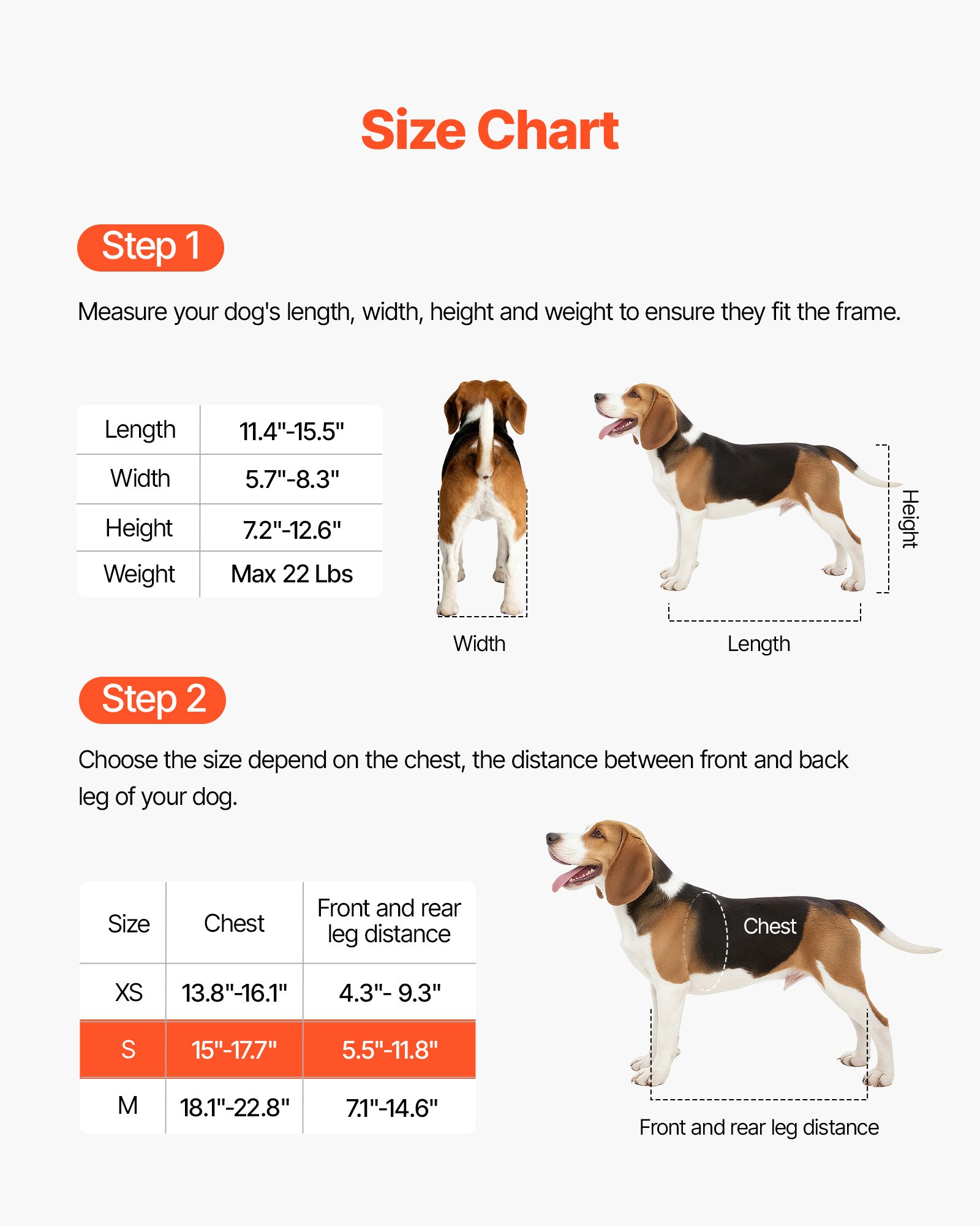 Dog Wheelchair For Back Legs, Adjustable 2 Wheels Pet Wheelchair, Lightweight Dog Cart With Shock-Absorbing Wheels, Mobility Support Wheel Chair For Disabled Injured Dogs Up To 22lbs, Small — imagen 4