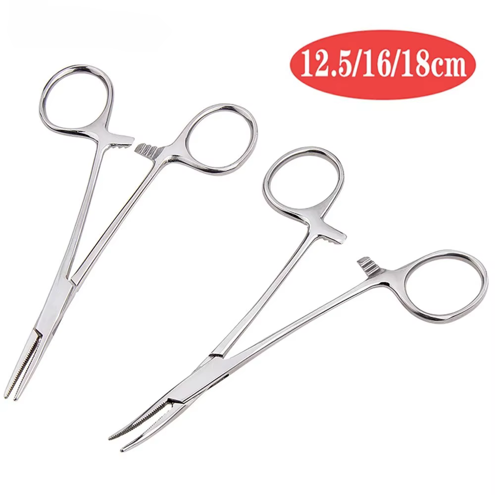 Herramienta Manual 12.5 16 18cm Pinzas Hemostáticas para Pelo de Mascotas, Pinzas de Bloqueo de Pesca, Herramientas de Epilación, Cortador con Punta Curva/Recta — imagen 1