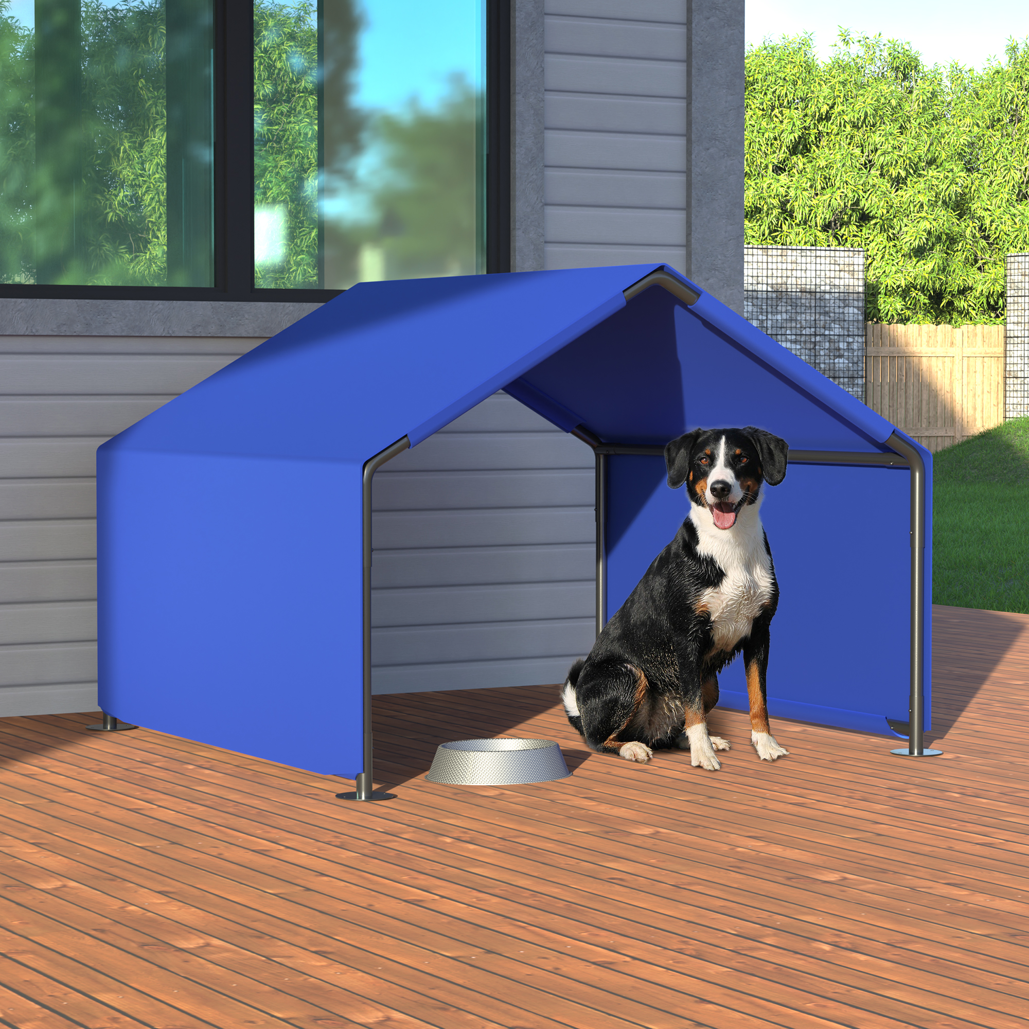 Refugio de Sol para Perros al Aire Libre, Carpa para Perros Pequeños y Medianos, Protección contra el Sol para Mascotas, Azul — imagen 1