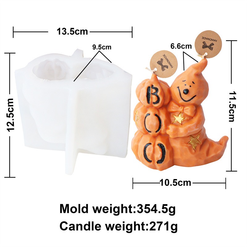 New Halloween Pumpkin Ghost Silicone Candle Mold Frog Owl Fox Pumpkin Animal Scented Plaster Resin — image 11