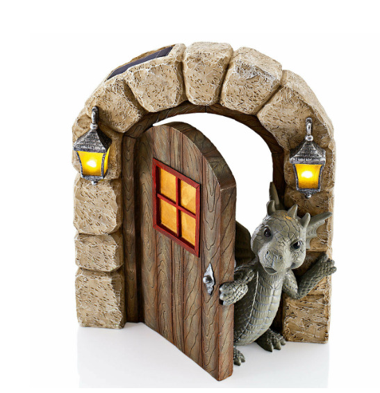 Little Dragon Ornament On The Cute Balcony Dinosaur Door Open Garden Ornament Resin Handicraft Ornament Statue — image 3
