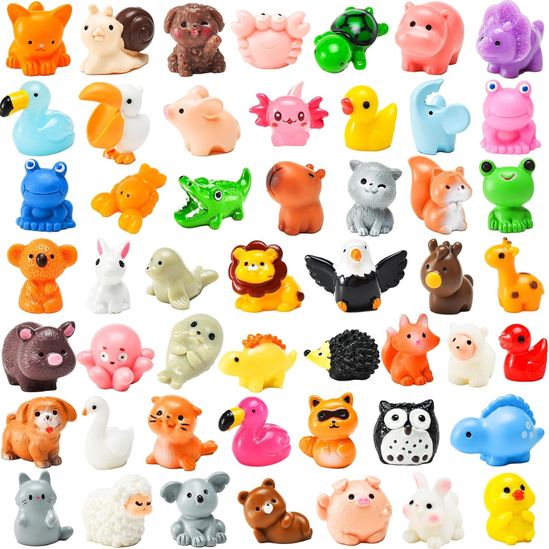50 Piezas de Mini Figuras de Animales de Resina, Figuras Miniatura de Animales Pequeños al por Mayor para Jardines de Hadas Miniatura, Recuerdos de Fiesta y Jardín — imagen 1
