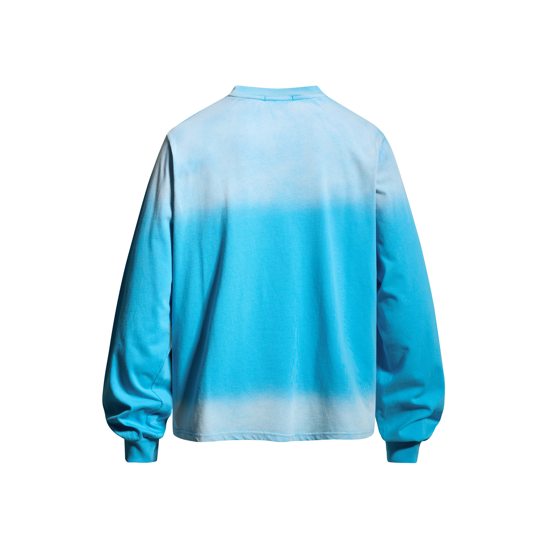 Gradient Wash Long Sleeve Men's T-Shirt with Dog Print — image 4