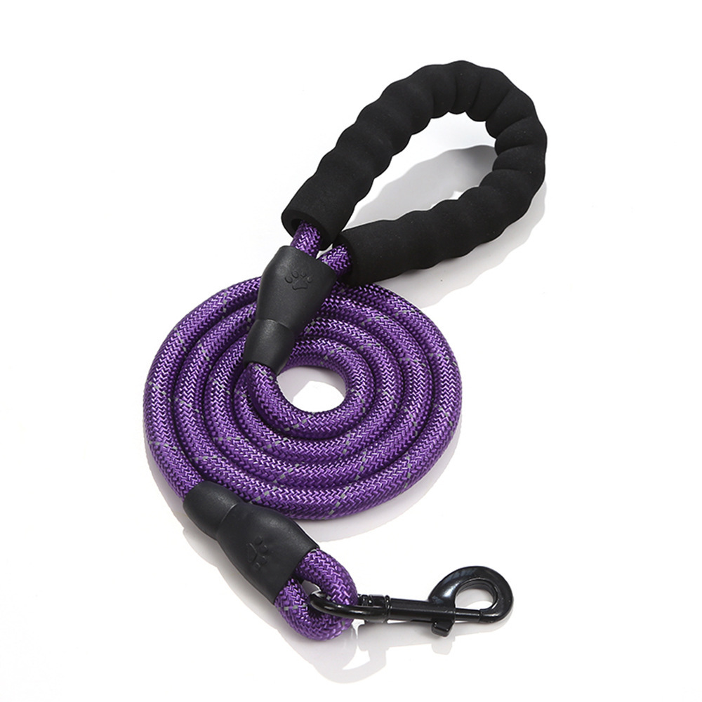 Pet Reflective Dog Leash Multi-color Round Rope Dog Chain Comfortable Handle Set — image 4