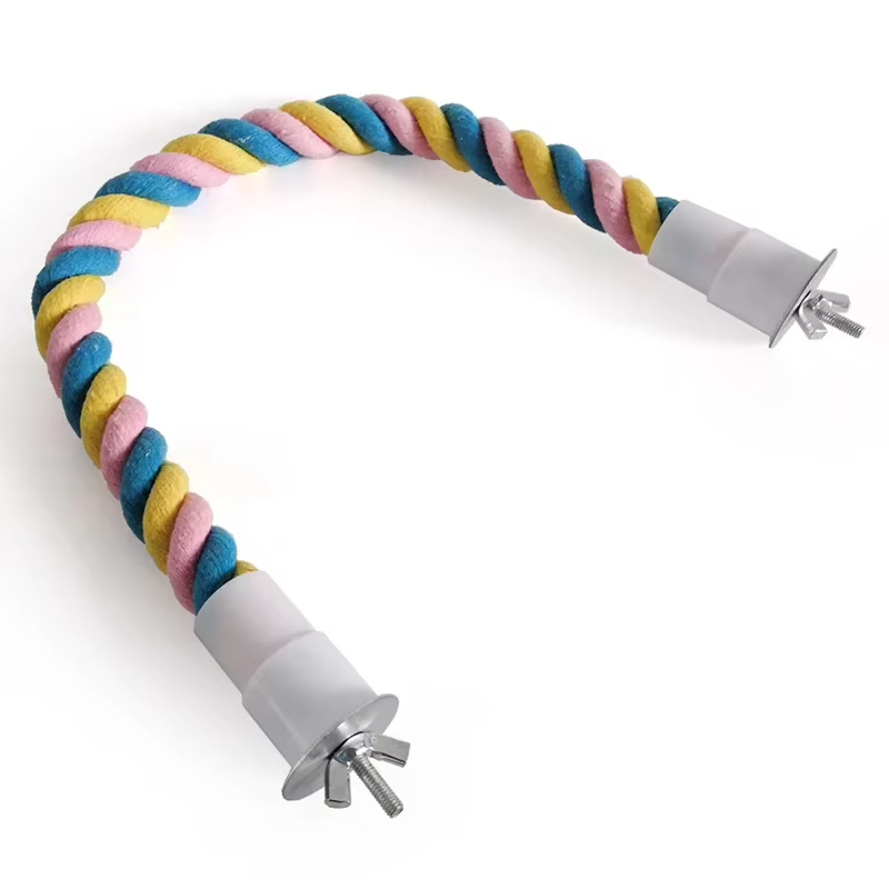 Pet Bird Bite Toys Parrot Color Cotton Rope Toys Elastic Parrot Climbing Toys Sturdy Bird Swing Harness Cage Pet Toy Swing Stand — image 5