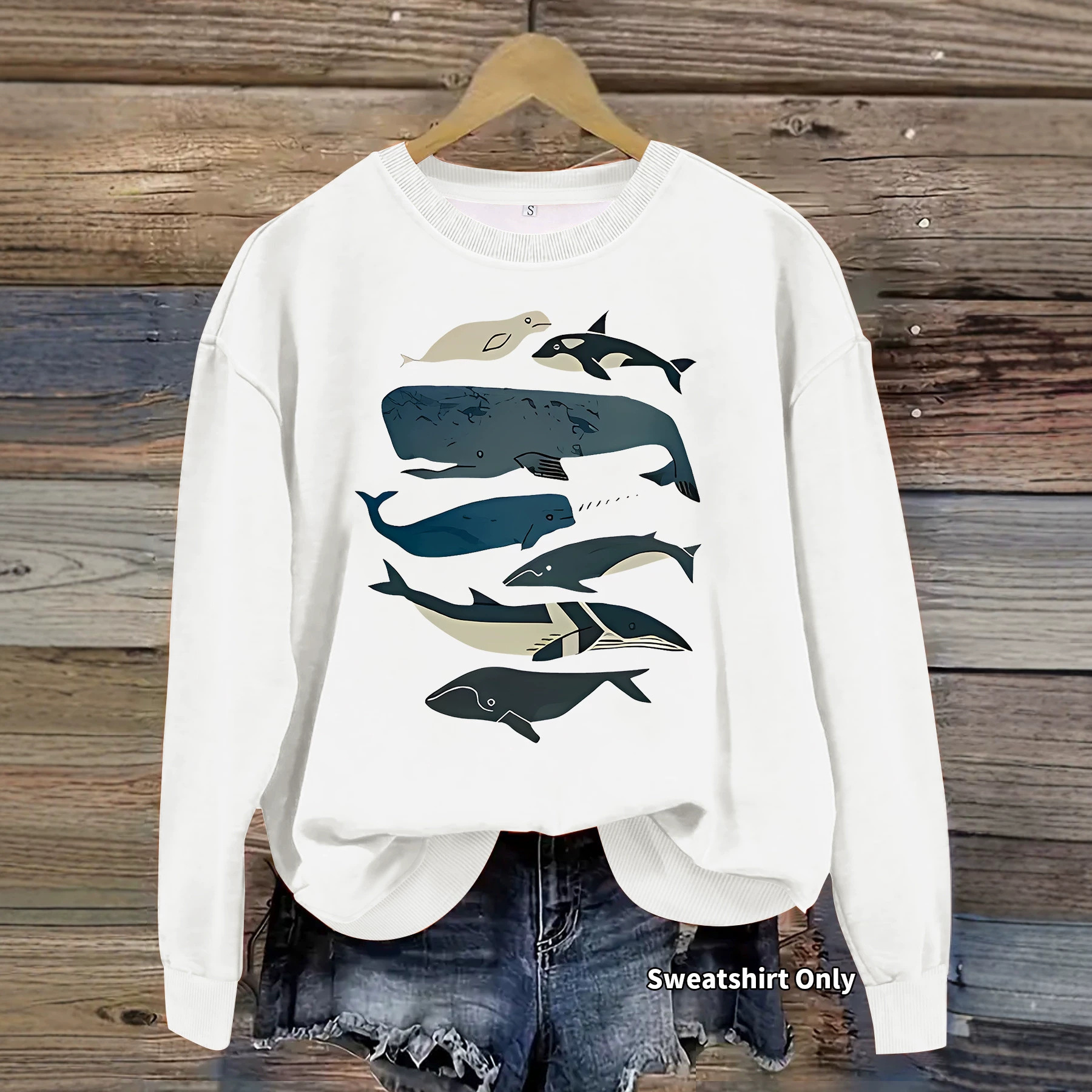 Fish print loose women's hoodie — image 4