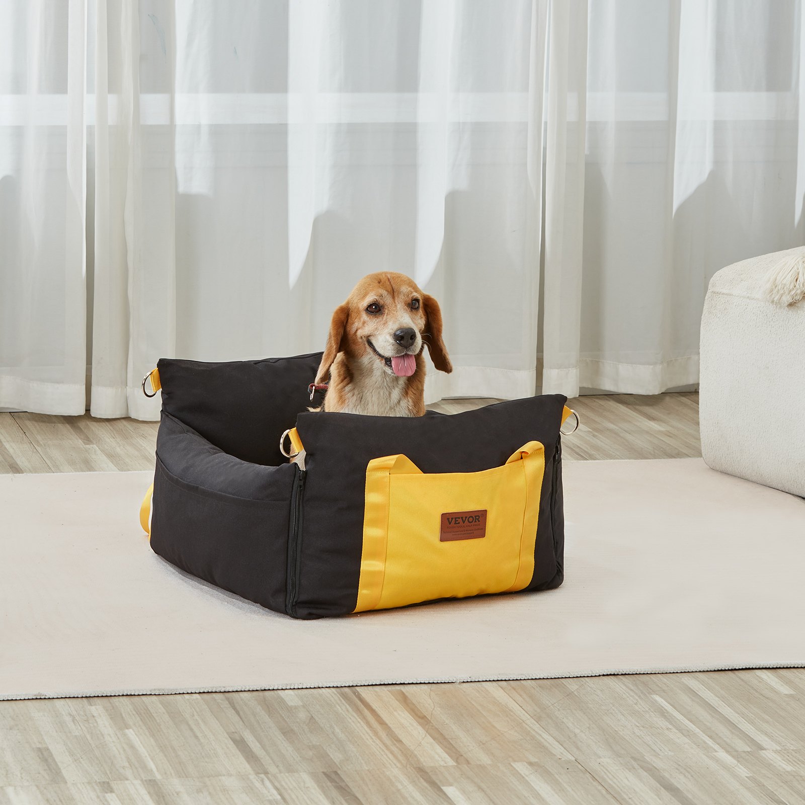 Asiento para perros de VEVOR - Asiento automotriz para pequeños perros hasta 11.3 kg, negro — imagen 2
