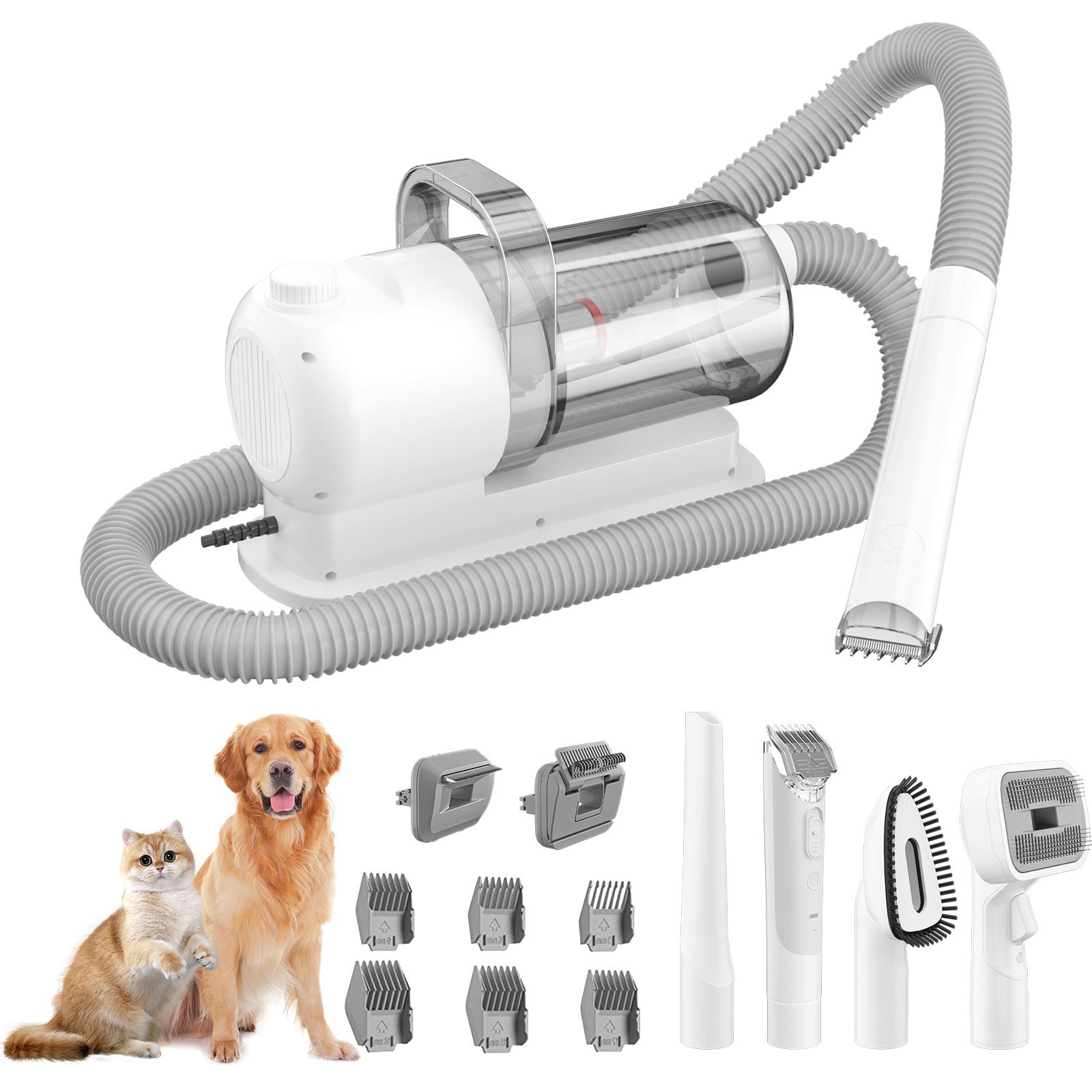 Conjunto de limpieza y peinado para mascotas: aspirador, cortaúvas y cepillo en 1 — imagen 1