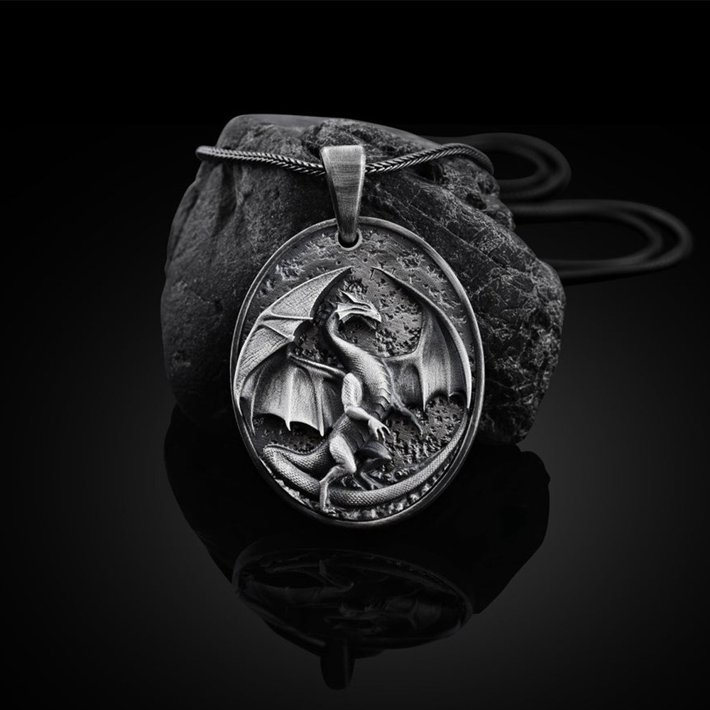 Men's Western Dragon Animal Hip Hop Pendant Necklace — image 2