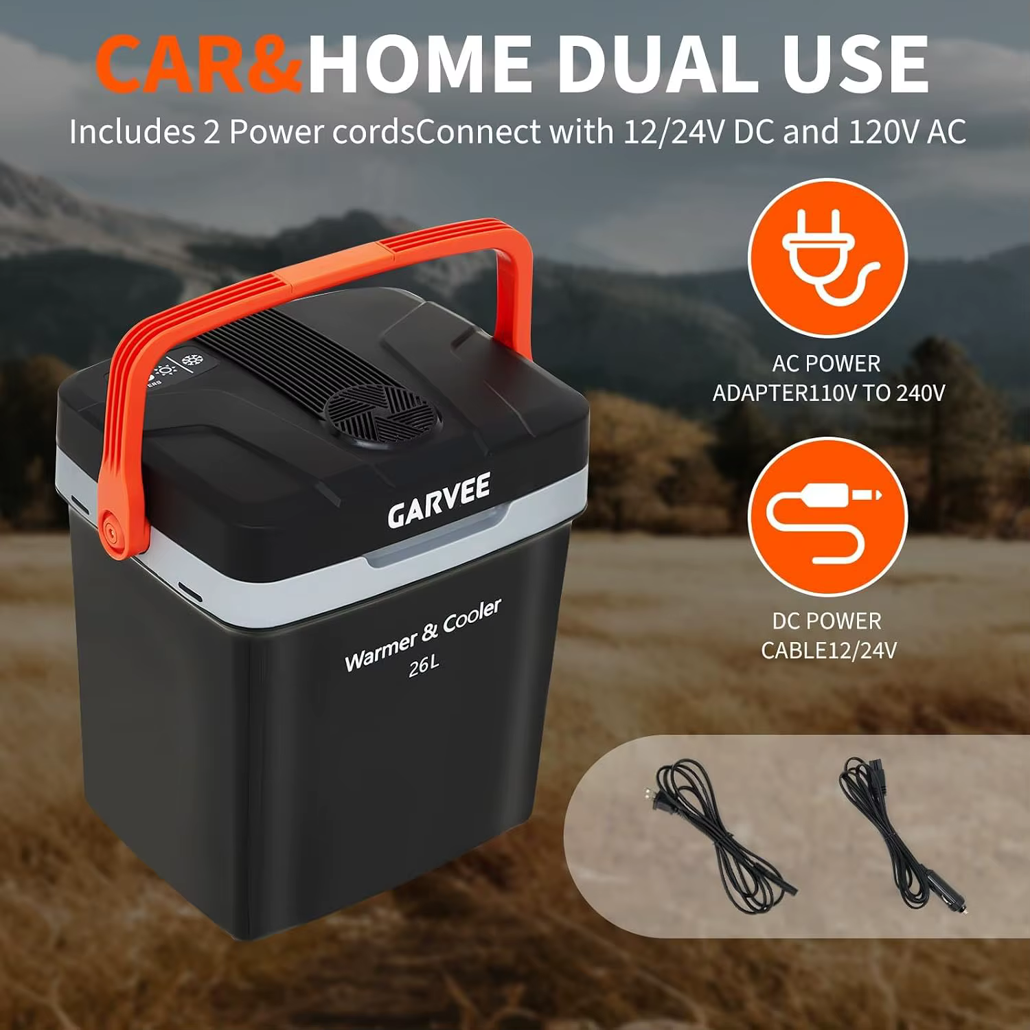 Portable Car Cooler & Warmer, 12V Electric Refrigerator with AC/DC Power — imagen 8