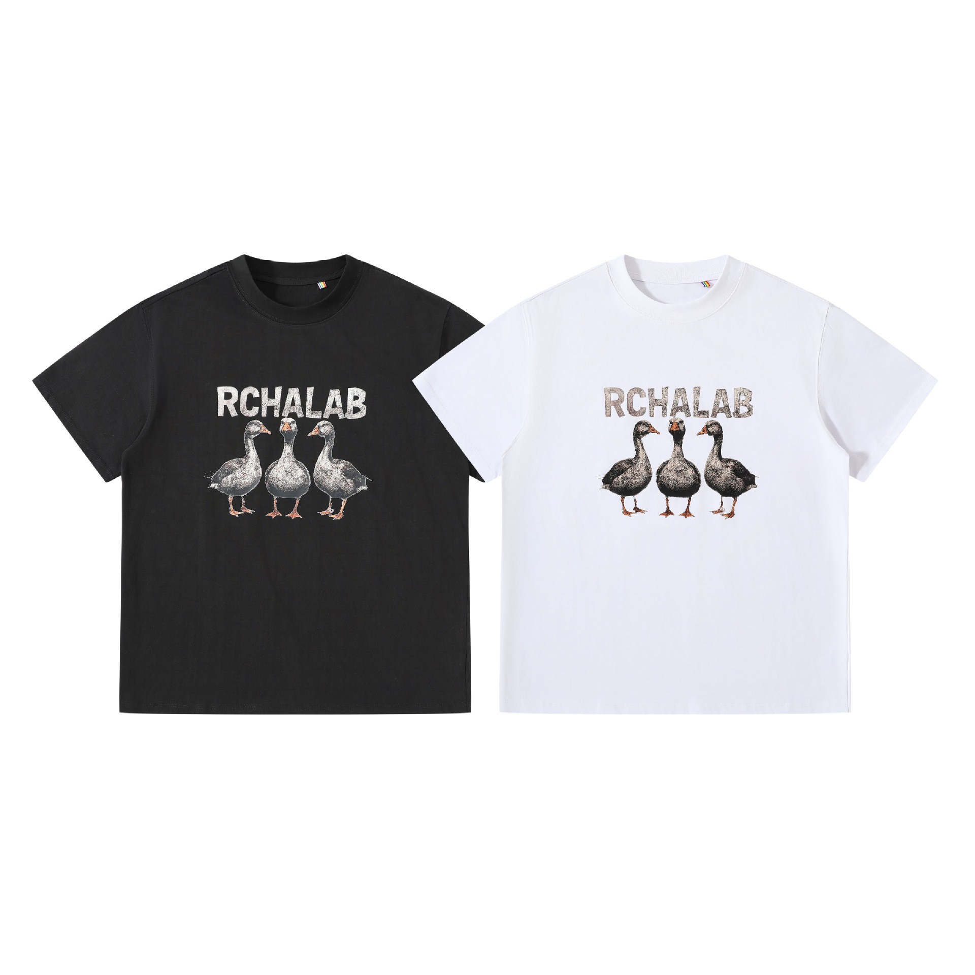 Trendy Duck Print Round Neck Loose Unisex Short Sleeve T-Shirt — image 6