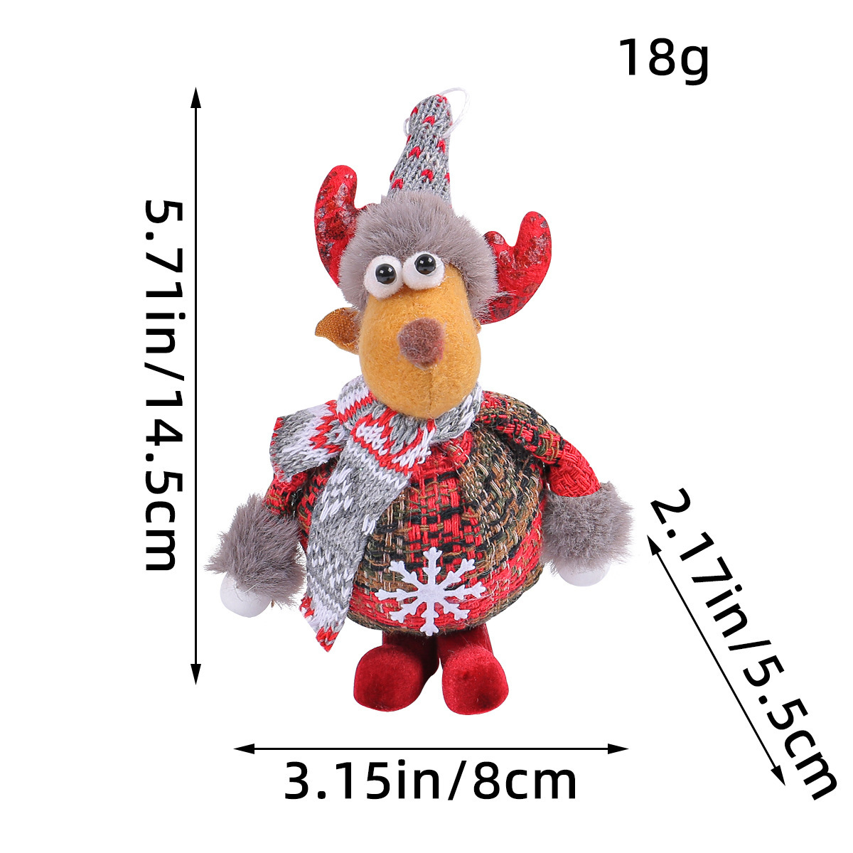 Muñeca de alce de Santa Claus, decoración de pie para festivales, árbol de Navidad, muñeca de niña enano, pequeño colgante — imagen 7